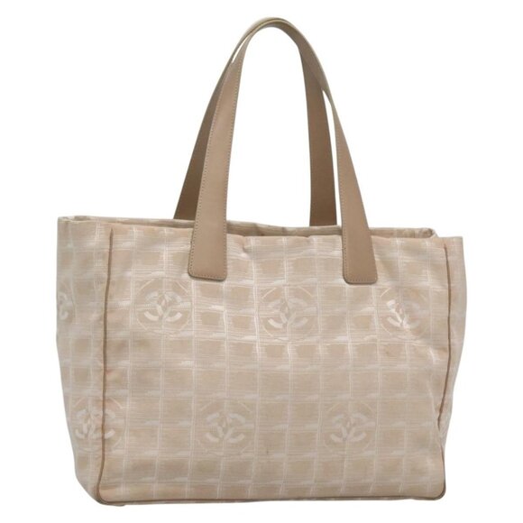 CHANEL New travel line Tote Bag Nylon Ivory CC Auth 129742 - Picture 1 of 16